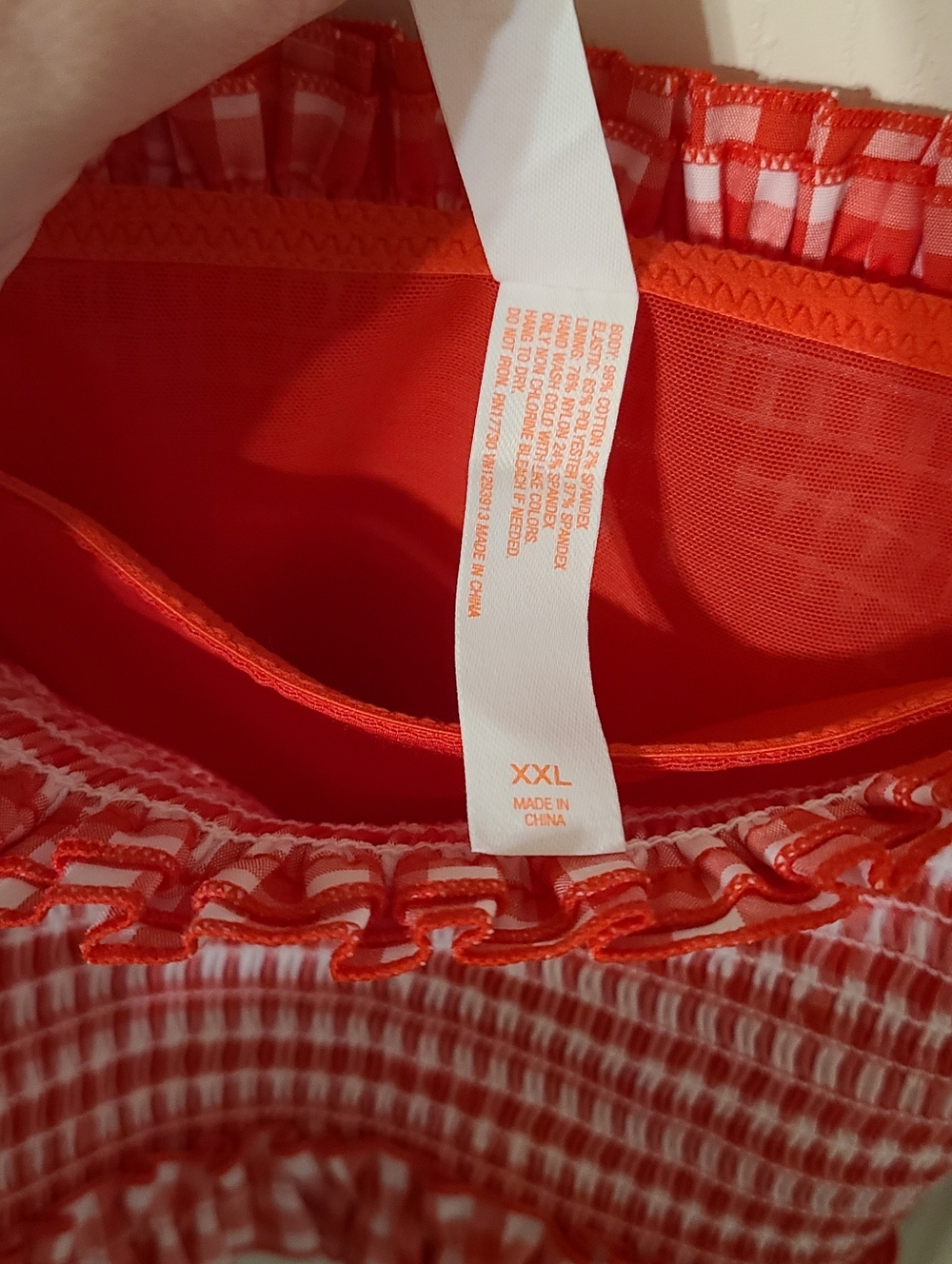 Colsie Red Smocked Ruffle Bralette - Picture 4 of 6